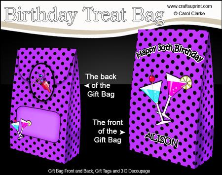 3D 30th Birthday Alison Gift Bag Mini Kit