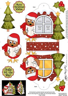 3D Robin Xmas Window Treat Holder Christmas Decoration