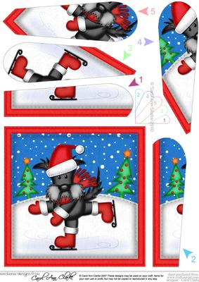 Xmas Hamish Scottie Dog Fan Pyramage Topper
