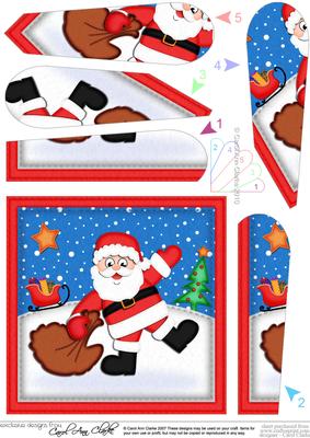 Xmas Santa's Sack Fan Pyramage Topper