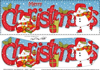 Large Dl Christmas Snowmen 3D Decoupage