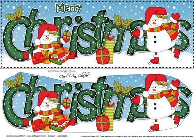 Large Dl Christmas Snowmen 3D Decoupage
