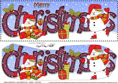 Large Dl Christmas Snowmen 3D Decoupage