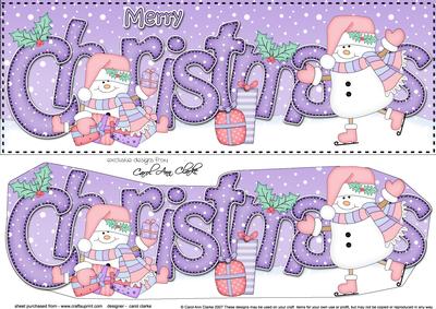 Large Dl Christmas Snowmen 3D Decoupage