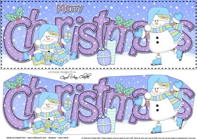 Large Dl Christmas Snowmen 3D Decoupage