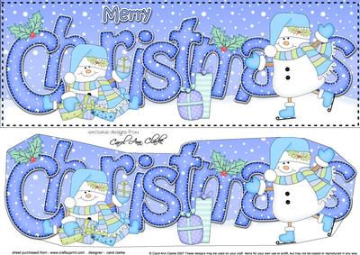 Large Dl Christmas Snowmen 3D Decoupage