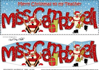 Large Dl Merry Christmas Miss Campbell 3D Decoupage