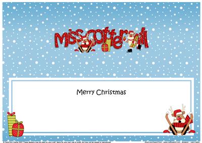 Large Dl Merry Christmas Miss Cotterill Rudolph Insert
