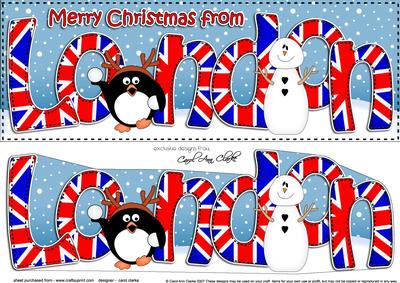 Large Dl Christmas from London Pip Penguin 3D Decoupage