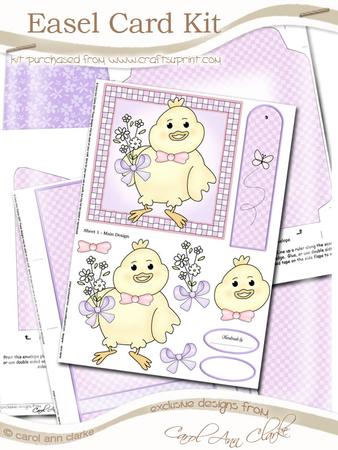 Little Chick Easel Card Kit with Decoupage