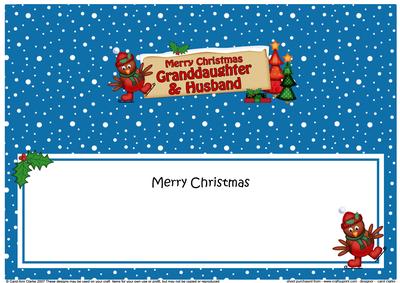 Lge Dl Xmas Granddaughter & Husband Robin Signpost Insert