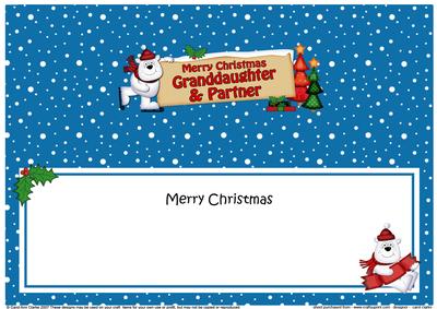 Lge Dl Xmas Granddaughter & Partner Polar Bear Insert