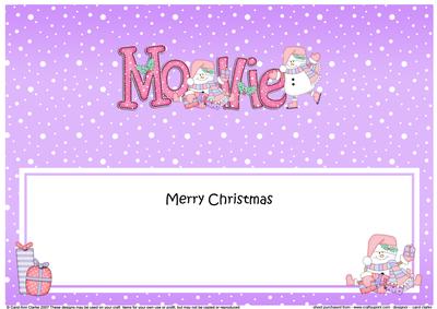 Large Dl Xmas Mollie Snowmen Matching Insert