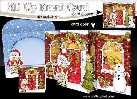 3D Christmas Santa's List Up Front Card Decoupage