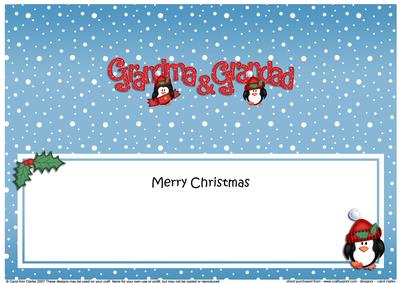 Large Dl Xmas Grandma & Grandad Penguins Matching Insert