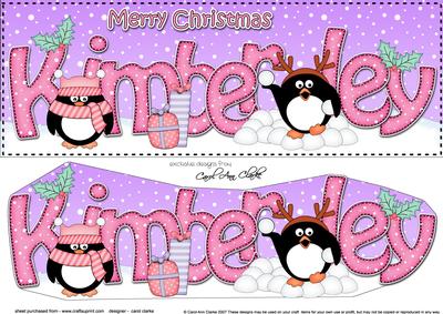 Large Dl Xmas Kimberley Penguins 3D Decoupage