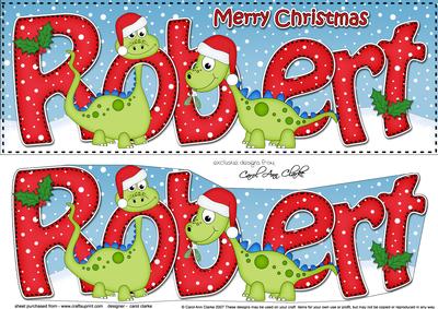 Large Dl Xmas Robert Dinosaur 3D Decoupage