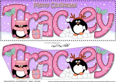 Large Dl Xmas Tracey Penguins 3D Decoupage