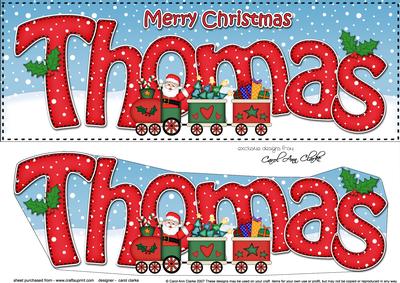 Large Dl Xmas Thomas Santa's Train 3D Decoupage