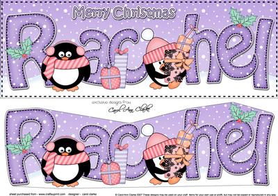 Large Dl Xmas Rachel Penguins 3D Decoupage
