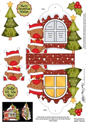 3D Robins Xmas Window Treat Holder Christmas Decoration