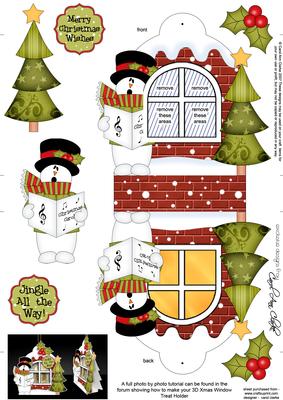 3D Snowman Xmas Window Treat Holder Christmas Decoration