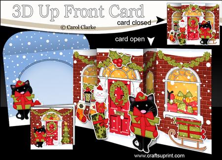 3D Cute Little Cat Up Front Card Decoupage