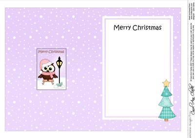 5x7 Christmas Little Hoot Owl Lamp Post Insert