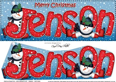 Large Dl Xmas Jenson Snowmen 3D Decoupage