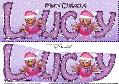 Large Dl Xmas Lucy Robins 3D Decoupage