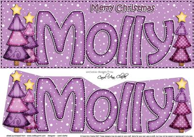 Large Dl Xmas Molly Trees 3D Decoupage