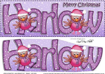 Large Dl Xmas Harlow Robins 3D Decoupage