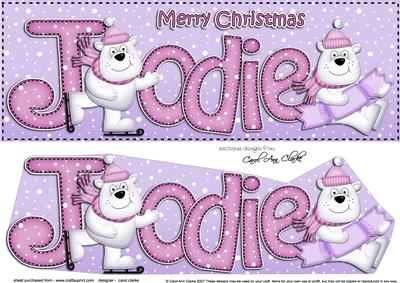 Large Dl Xmas Jodie Polar Bears 3D Decoupage