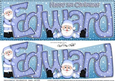 Large Dl 1st Xmas Edward Santa 3D Decoupage
