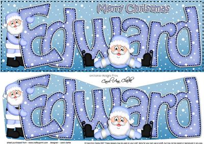 Large Dl Xmas Edward Santa 3D Decoupage