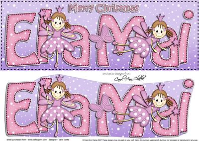 Large Dl Xmas Ela Mai Fairy Twinkletoes 3D Decoupage