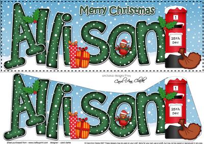 Large Dl Xmas Allison Postbox 3D Decoupage