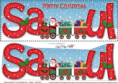 Large Dl Xmas Saul Santa's Train 3D Decoupage