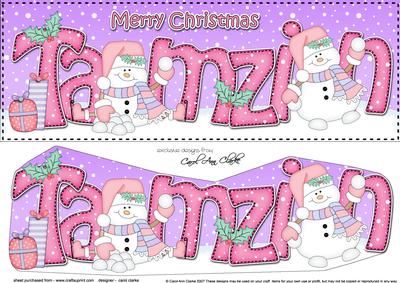 Large Dl Xmas Tamzin Snowmen 3D Decoupage