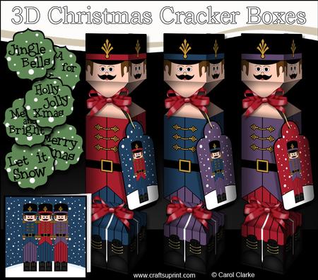 3D Christmas Nutcracker Soldier Cracker Boxes