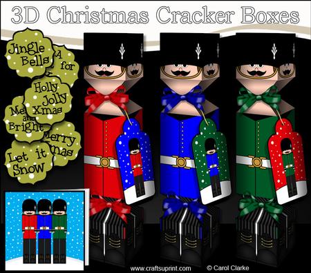3D Christmas Nutcracker Soldier Guard Cracker Boxes