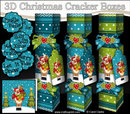 3D Rudolph Snowy Scene Christmas Cracker Boxes