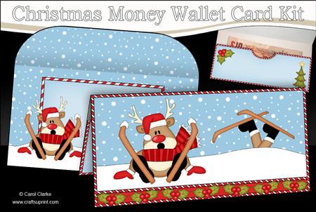 Christmas Oops Rudolph Money or Gift Wallet Card Kit