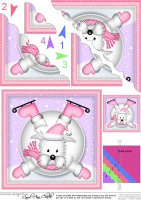 Xmas Oops Westie Dog Snowball Scallop Corner Topper