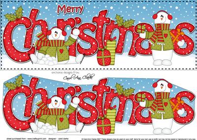Large Dl Christmas Snowmen 3D Decoupage