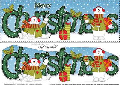 Large Dl Christmas Snowmen 3D Decoupage