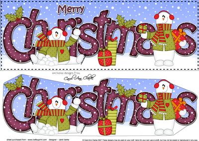 Large Dl Christmas Snowmen 3D Decoupage