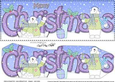 Large Dl Christmas Snowmen 3D Decoupage
