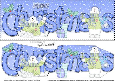 Large Dl Christmas Snowmen 3D Decoupage