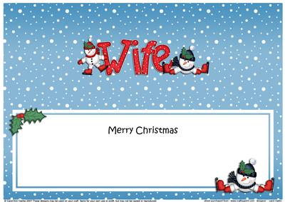 Large Dl Xmas Wife Snowman Insert